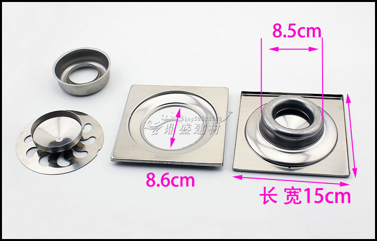 15*15加大地漏不锈钢防臭大号15厘米地漏工程大号排水快15X15地漏 - 图3