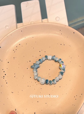 原创手链可爱鸽子陶瓷手绘趣味童心手串小众闺蜜礼物