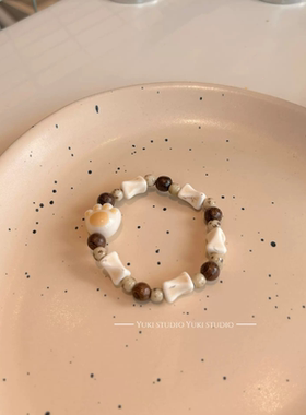 檀木手链猫爪高级感新中式百搭饰品国风古风串珠手串配饰