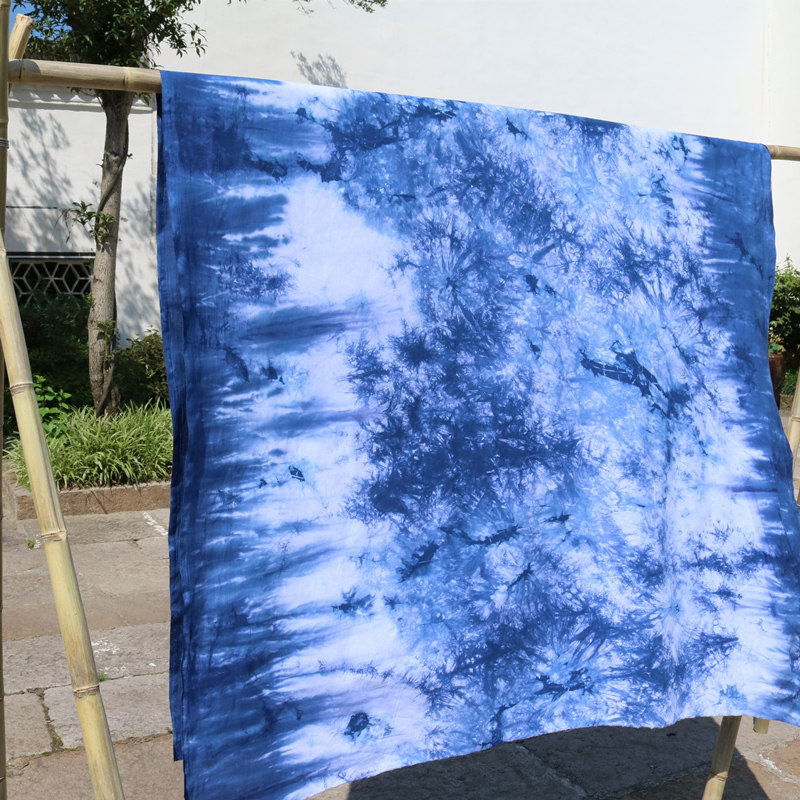 全棉纯手工扎染布艺成品 蓝染云染布幔背景服装桌布茶席diy布料,淘宝优惠券,粉丝福利购,淘宝优惠卷