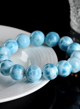 久雅水晶 天然海纹石圆珠手串 玉化级龟背海纹石手链 厂家直销