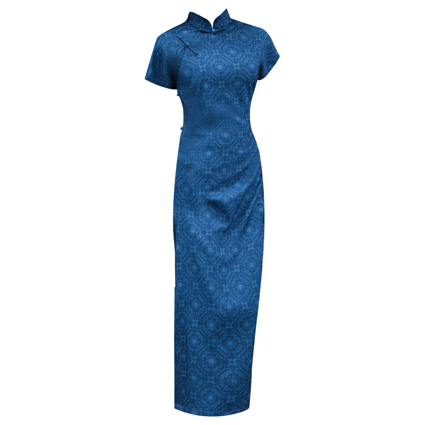 南风知古法旗袍全开襟蓝色显白复古新中式连衣裙2026新款气质高端,淘宝优惠券,粉丝福利购,淘宝优惠卷