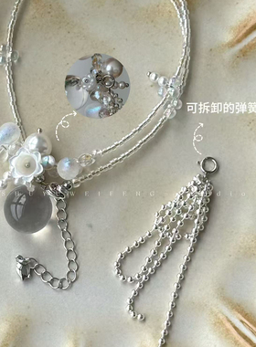 树与微风复古铃兰露珠项链
