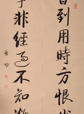 名人名家毛笔手写真迹启体启功老师作品字画书法客厅书房卧室对联
