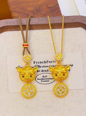 韦雪同款带钻招财貔貅吊坠女