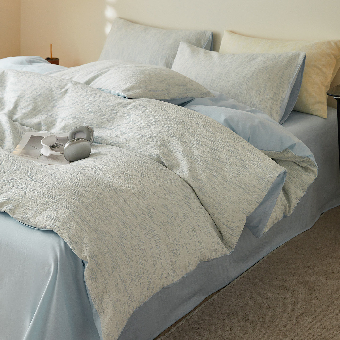 侘寂风A类母婴全棉提花四件套100纯棉被套床单学生宿舍三件套床品,淘宝优惠券,粉丝福利购,淘宝优惠卷