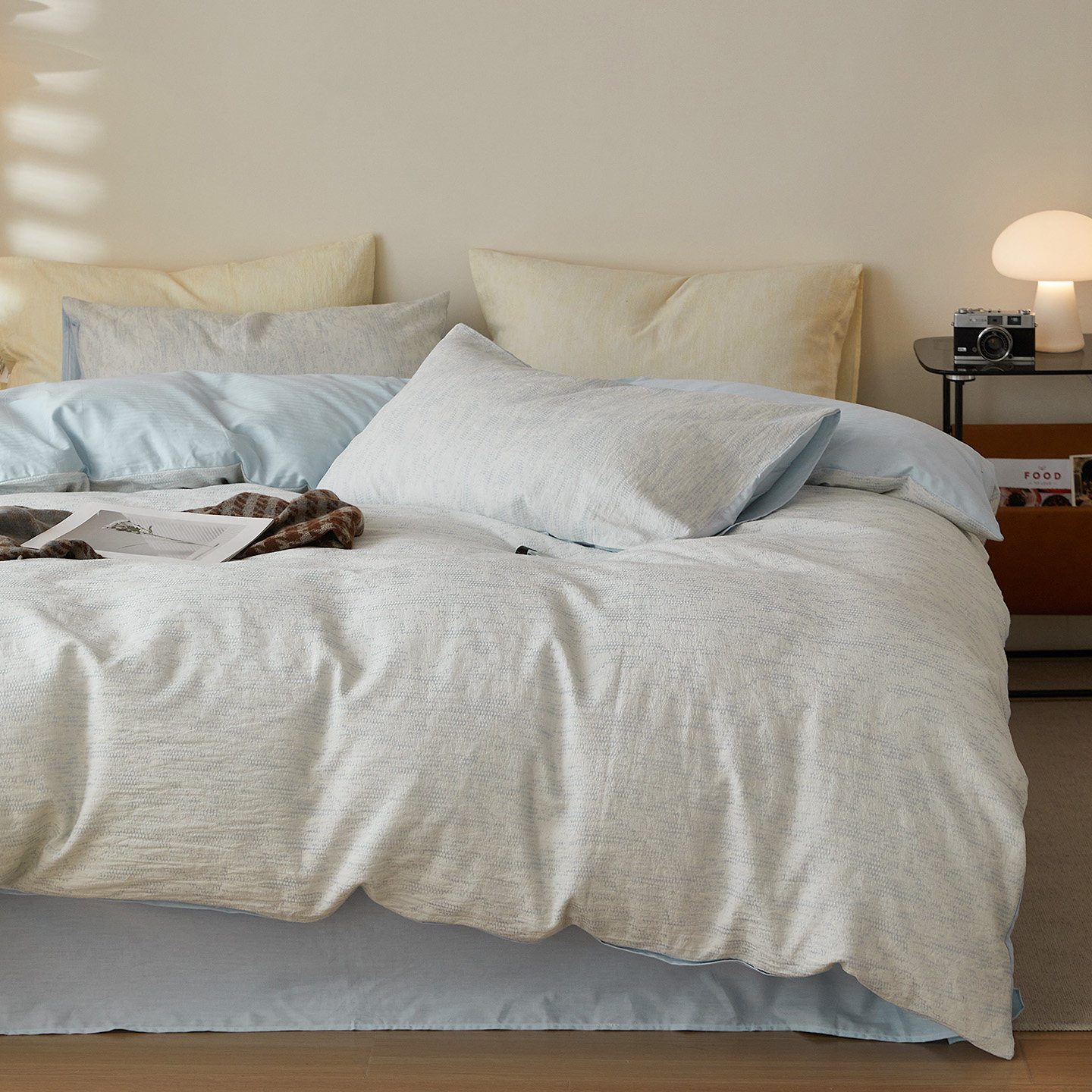 侘寂风A类母婴全棉提花四件套100纯棉被套床单学生宿舍三件套床品,淘宝优惠券,粉丝福利购,淘宝优惠卷