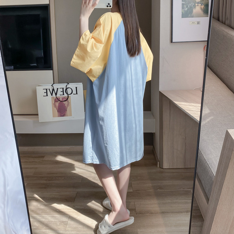 纯棉睡裙女夏短袖孕妇大码200斤胖MM宽松薄款卡通可爱圆领连衣裙,淘宝优惠券,粉丝福利购,淘宝优惠卷