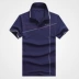 Quần lửng nam ngắn tay áo thun có vạt cotton nam chất béo người lớn size 200 kg xu hướng nửa tay áo polo - Áo phông ngắn áo phông nam Áo phông ngắn
