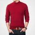 Mùa thu và mùa đông màu rắn nửa cao cổ áo len cashmere nguyên chất nam dày cổ áo ấm cổ áo len cashmere đáy áo len - Áo len Cashmere