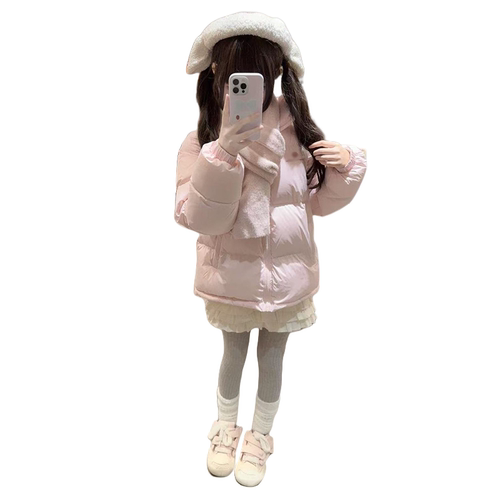 2025粉色软妹日系遮肉显瘦棉服外套女设计感小个子保暖防寒面包服 - 图3
