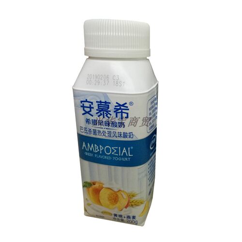 伊利颗粒黄桃燕麦酸牛奶安幕希希腊风味全脂酸奶10瓶整箱礼盒 - 图3
