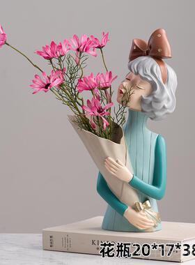 正品奢捧装花蝴蝶结泡泡女轻孩网红件客厅人物酒柜摆饰品卧室乔迁