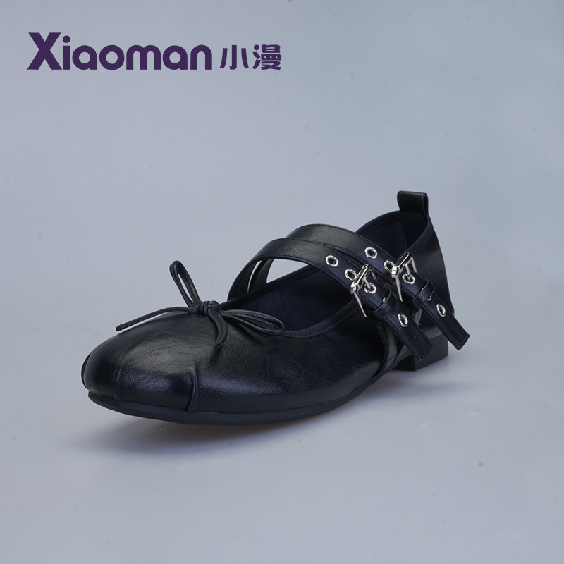 小漫2026春季新款复古蝴蝶结平底单鞋女浅口芭蕾舞鞋舒适轻便女鞋,淘宝优惠券,粉丝福利购,淘宝优惠卷
