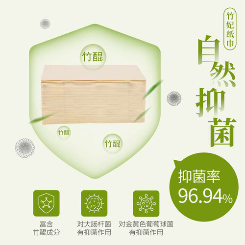 竹妃抽纸整箱旗舰店官网竹纤维本色不漂白纯竹浆中规格90抽20包正 - 图0