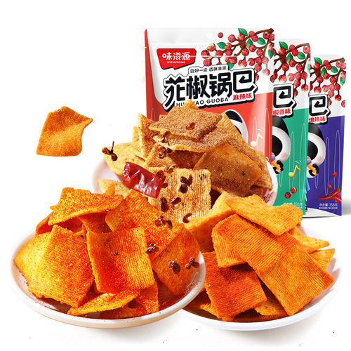 味滋源花椒锅巴网红办公室耐吃小零食排行榜椒香爆辣味休闲小食品 - 图3