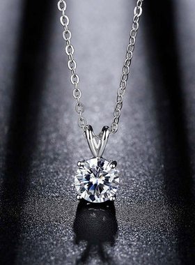 莫桑石兔子项链不褪色吊坠钻石