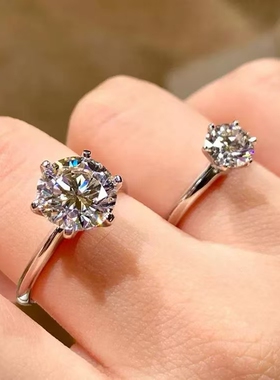 银镀金防过敏戒指经典莫桑