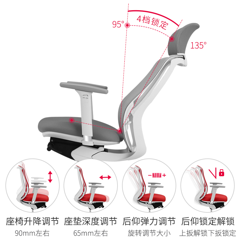 日本okamura 冈村人体工学椅 sylphy light电脑椅舒适护腰办公椅 - 图0