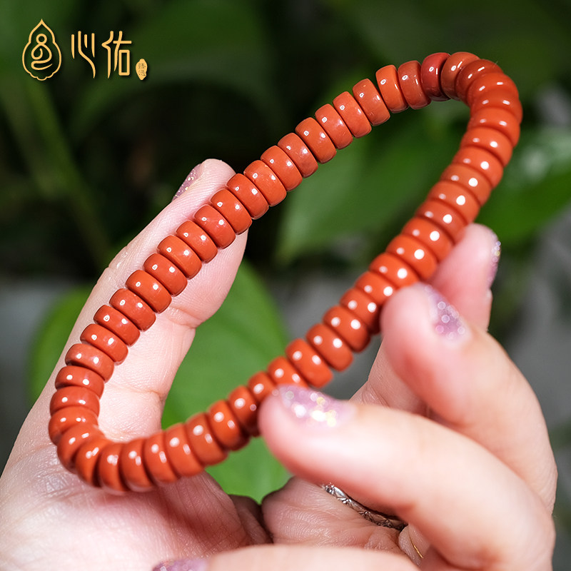 天然凉山柿子红南红手串隔片珠女款 正品川料满肉南红手链男款,淘宝优惠券,粉丝福利购,淘宝优惠卷