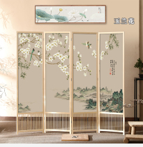 Modern Chinese Solid Wood Foldable Mobile Home Screen Partition Living Room Bedroom Bookroom Hotel Guesthouse Office