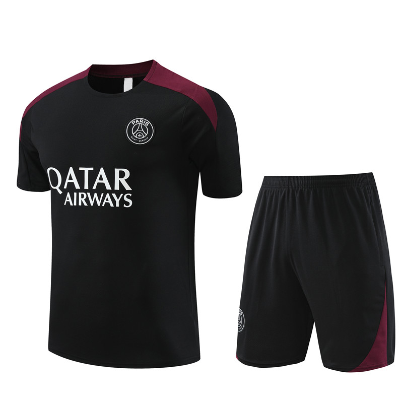 巴黎巴萨夏季短袖足球训练服套装定制儿童足球服休闲热身运动t恤 - 图3