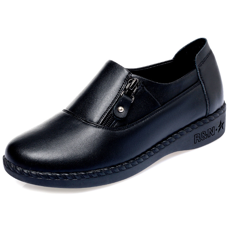 妈妈鞋皮鞋真皮软底单鞋中年中老年平底奶奶老人鞋女大码女鞋春秋,淘宝优惠券,粉丝福利购,淘宝优惠卷