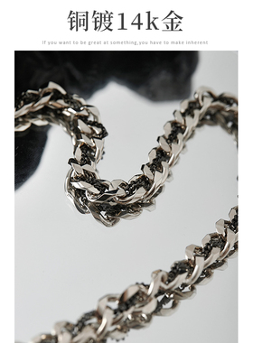 气质黑色项链女小众个性项圈欧s