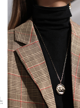 双c项链女潮长款时尚复古气质