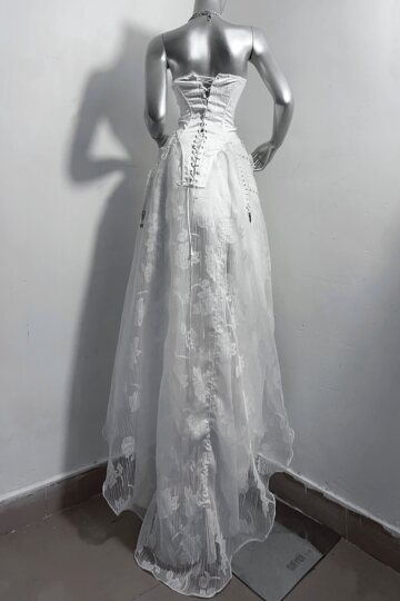TDH Original White Gothic Dark Wedding Dress