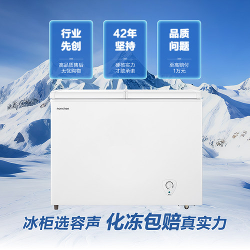 容声230升冰柜商用家用大容量冷藏保鲜冷冻双温卧式冷柜小型官方 - 图1