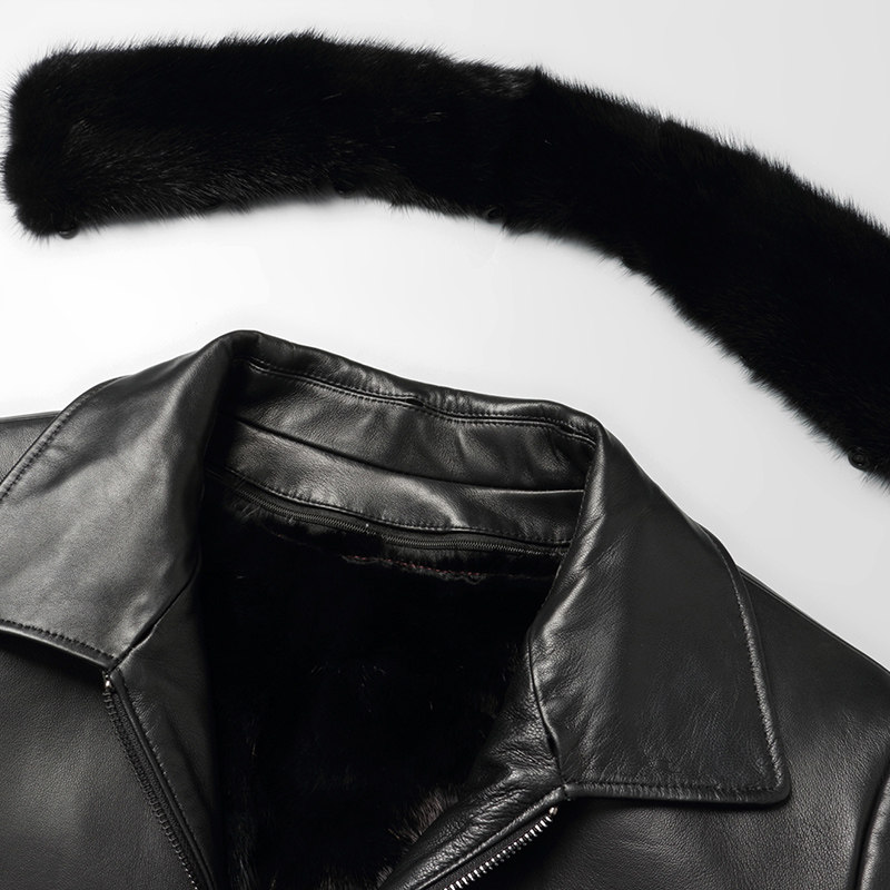 冬季新款水貂内胆皮毛一体男中老年头层绵羊皮真皮皮衣父亲外套厚,淘宝优惠券,粉丝福利购,淘宝优惠卷