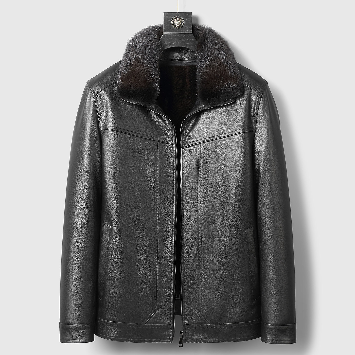 海宁冬季真皮皮衣男皮毛一体水貂内胆短款头层牛皮皮夹克皮貂外套,淘宝优惠券,粉丝福利购,淘宝优惠卷