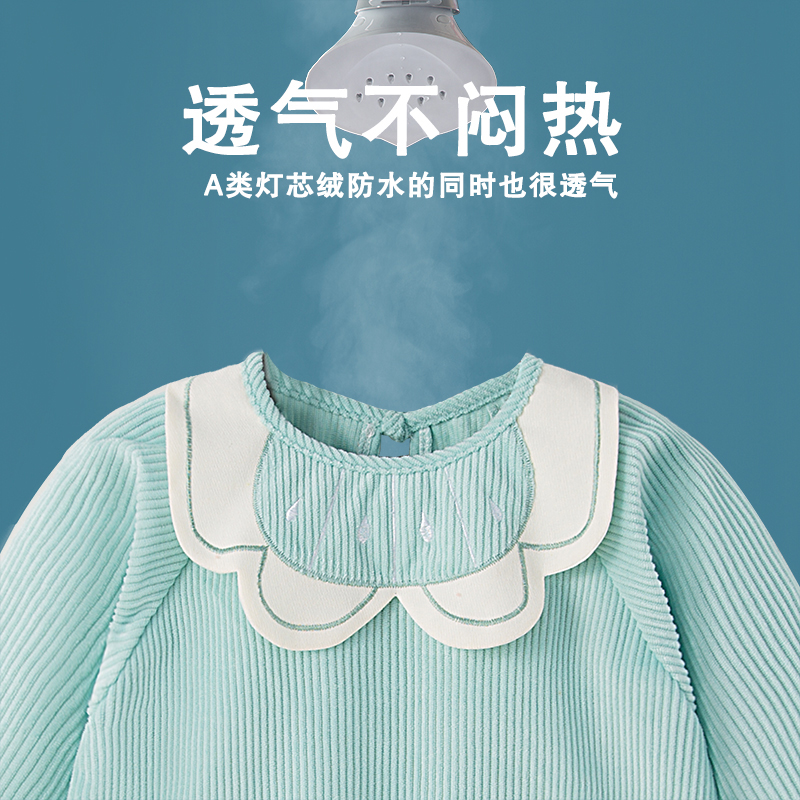 Children's smock, baby girl's eating bib, waterproof and anti-dirty princess apron, autumn and winter style outerwear, X-wear, baby wear backwards