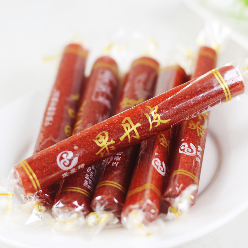 老式长条卷果丹皮山楂卷条酸甜零食小时候味道1斤-5斤装果丹皮卷_虎窝淘