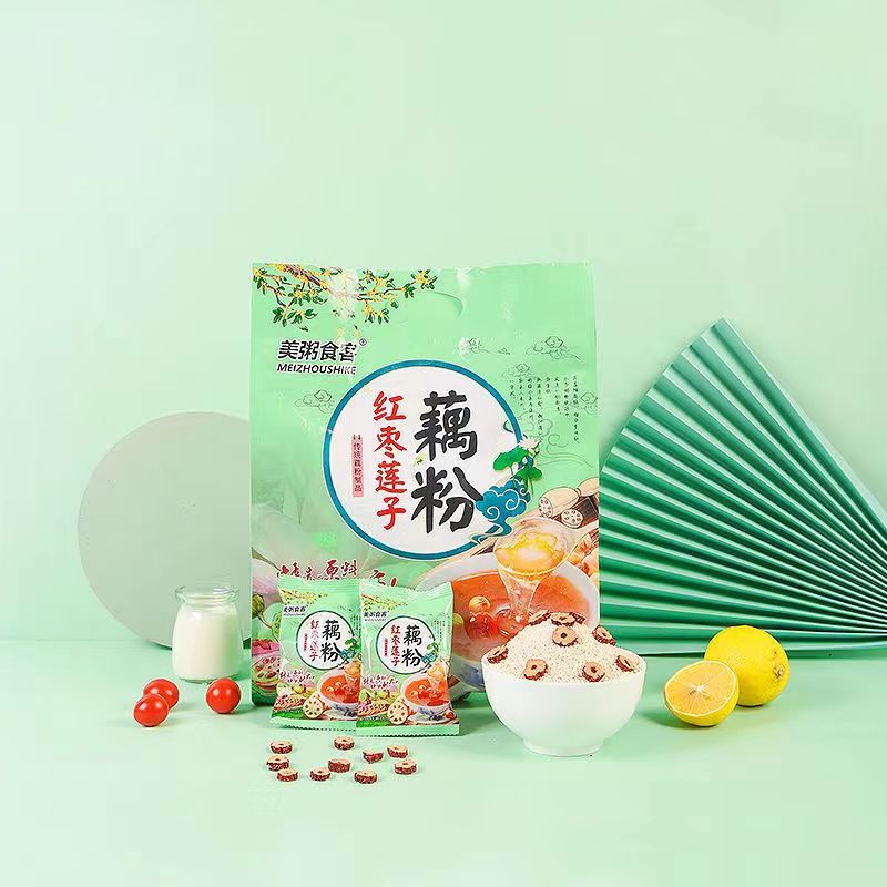 美粥食客红枣莲子藕粉桂花坚果藕粉方便代餐食品冲调类袋装独立包-图1