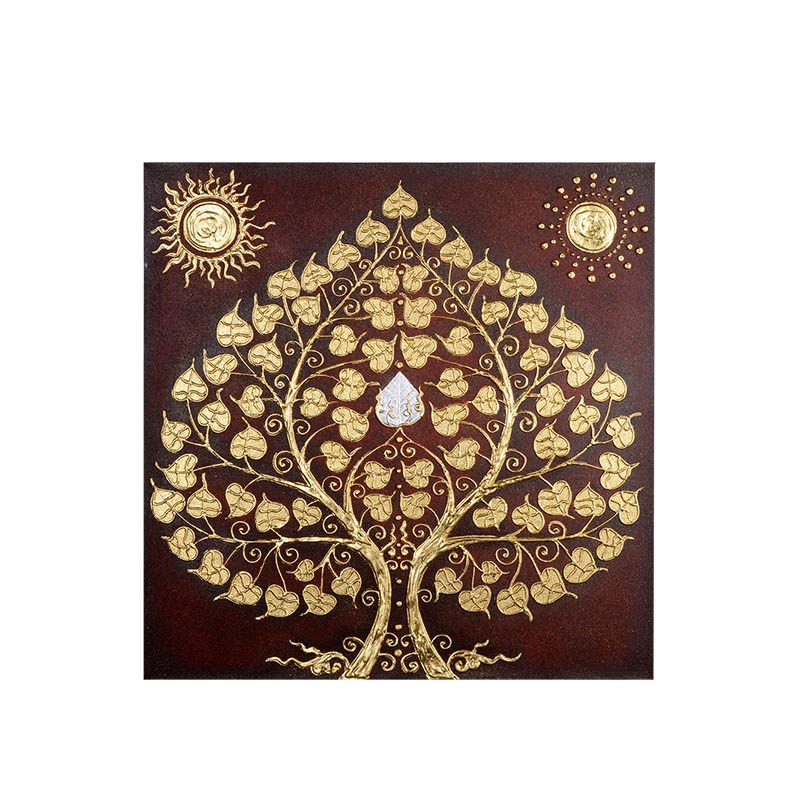 异丽东南亚菩提树沙发电视家装挂画 异丽家居现代装饰画