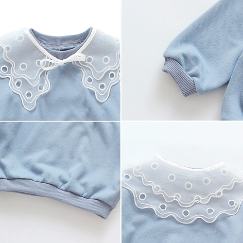 Весенний лонгслив для девочек, базовая приятная телу детская кукла, кукольный воротник, коллекция 2022, в западном стиле