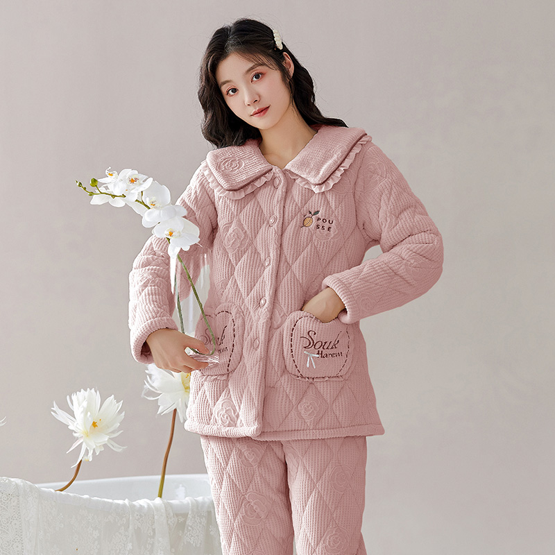 珊瑚绒睡衣冬季女款加绒加厚2025年新款三层夹棉秋冬款女士家居服,淘宝优惠券,粉丝福利购,淘宝优惠卷