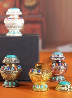 空瓶藏式铜带珠精品供佛宝瓶密宗供修供奉高端小宝瓶甘露瓶子