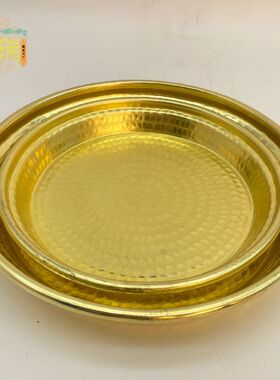 吉瑞少数民族藏式手工铜盘红铜黄铜大中小号