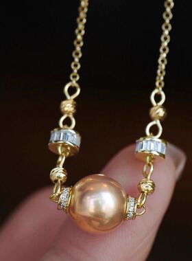 螺丝旋钮设计双扣万能链可拆卸可配珍珠路路通镶嵌钻石项链日常款