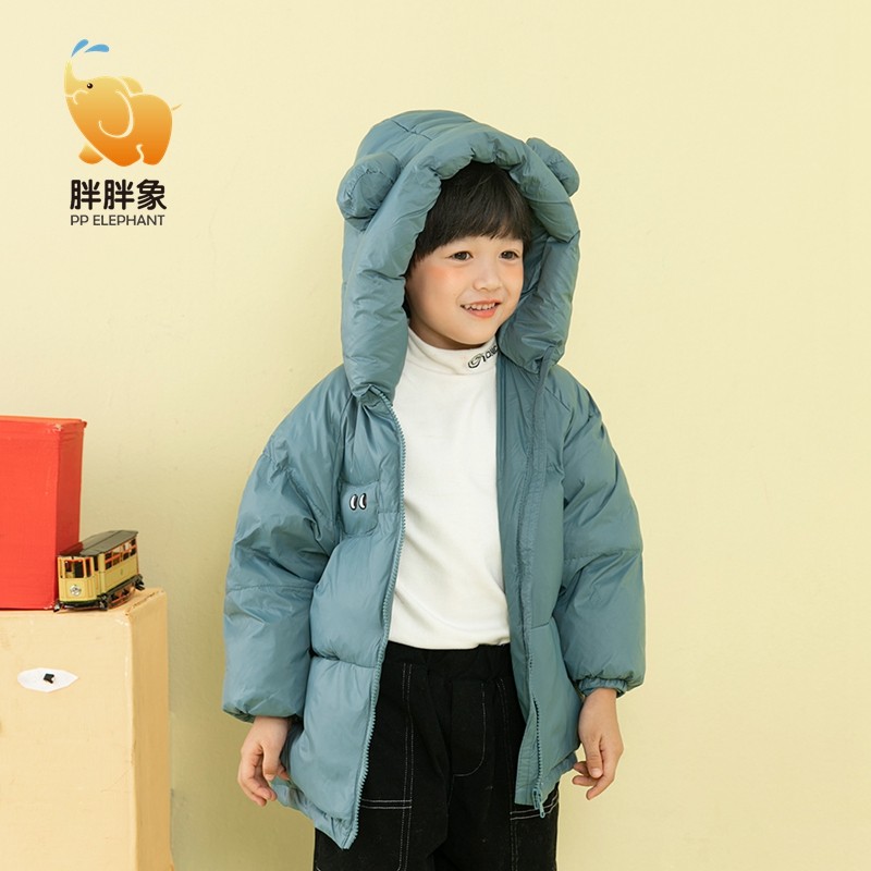 胖胖象童装儿童连帽羽绒服短款宝宝冬装冬女童男童眼睛印花外套,淘宝优惠券,粉丝福利购,淘宝优惠卷