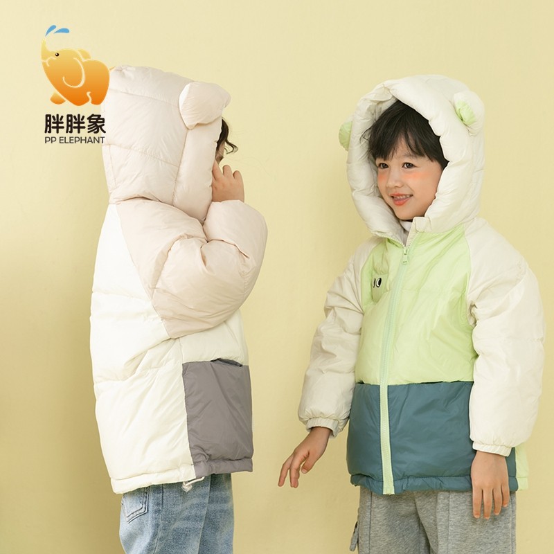 胖胖象童装儿童连帽羽绒服短款宝宝冬装冬女童男童眼睛印花外套,淘宝优惠券,粉丝福利购,淘宝优惠卷