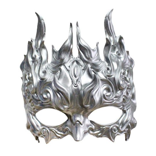 Antique half-face mask made of resin and hard