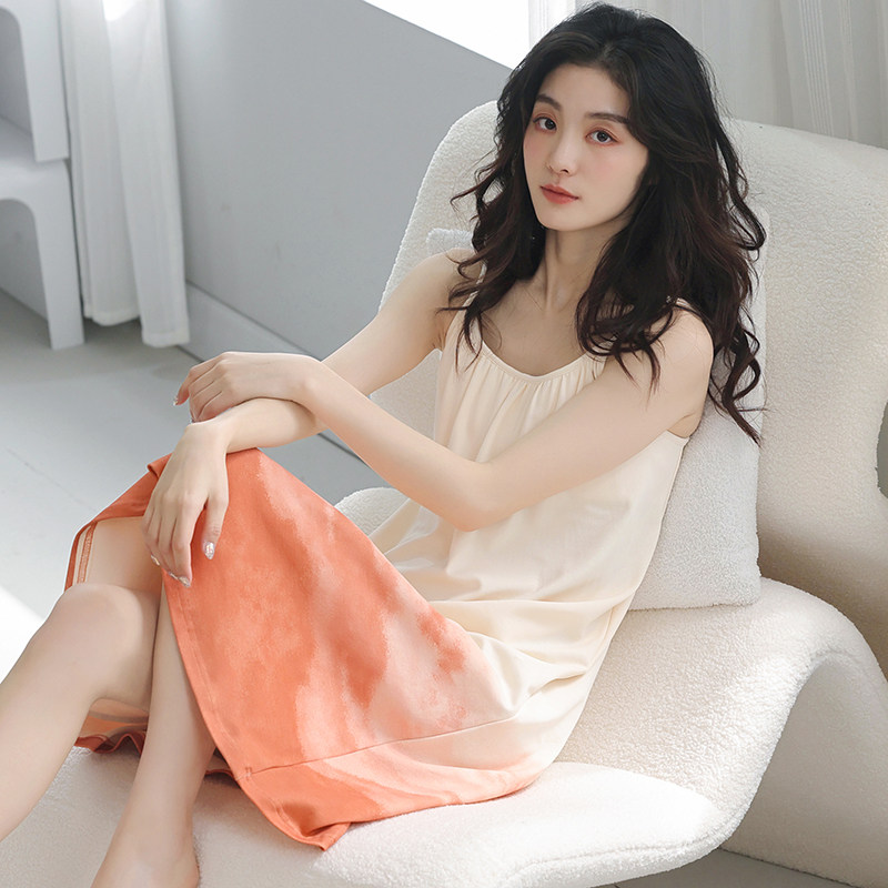 夏季纯棉无袖居家裙长款可爱睡裙 芬颜睡裙