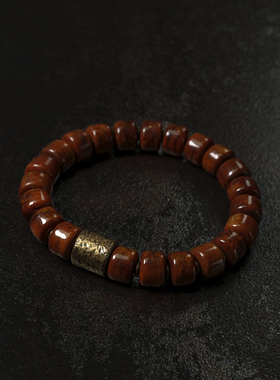 曲尾花原创民族风牛骨情侣手串