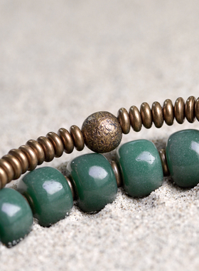 曲尾花民族风绿色阴皮流苏菩提根