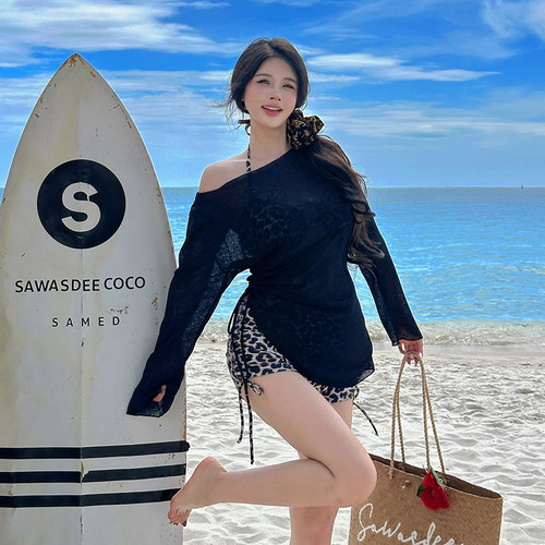 泳衣女微胖女孩遮肉显瘦高级感三件套大码沙滩度假泳装比基尼温泉 - 图1