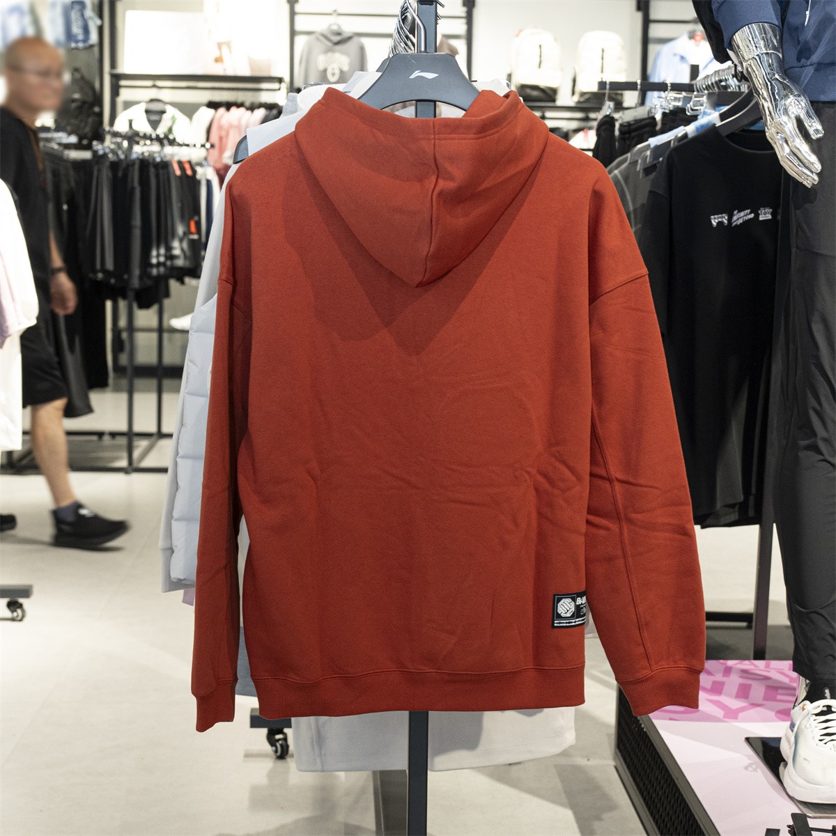 李宁加绒套头卫衣男女同款反伍系列25年秋冬新款连帽上衣AWDV877 - 图2